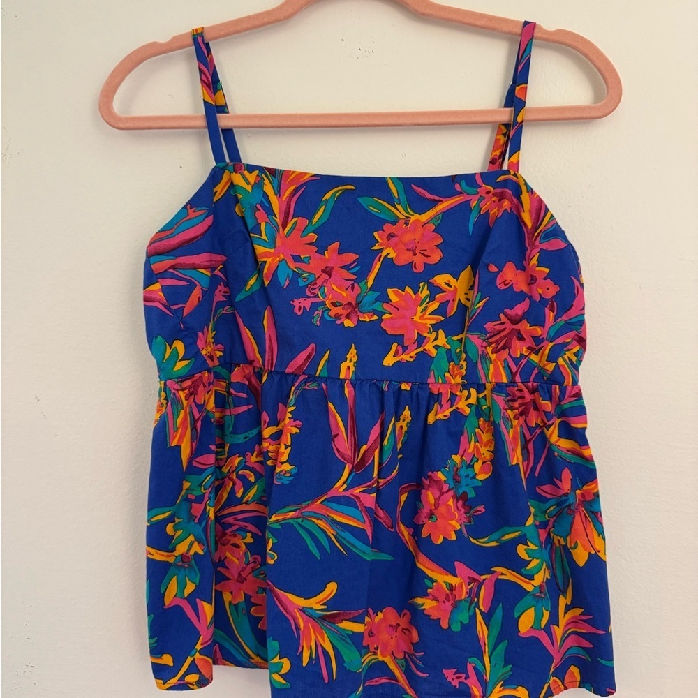 J.Crew Floral Tie Back Peplum Cami Top | Size 12 - Picture 3 of 5